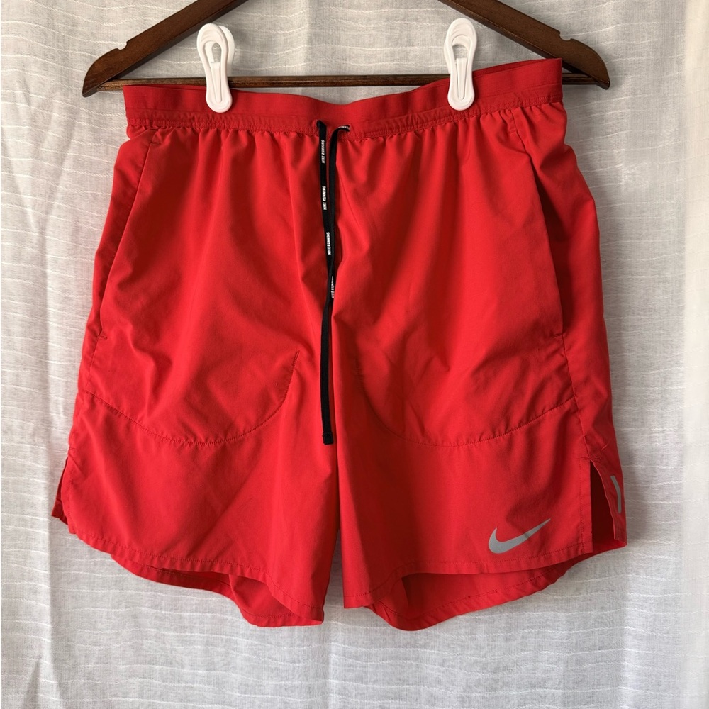 Nike Red Running Shorts with Silver Logo